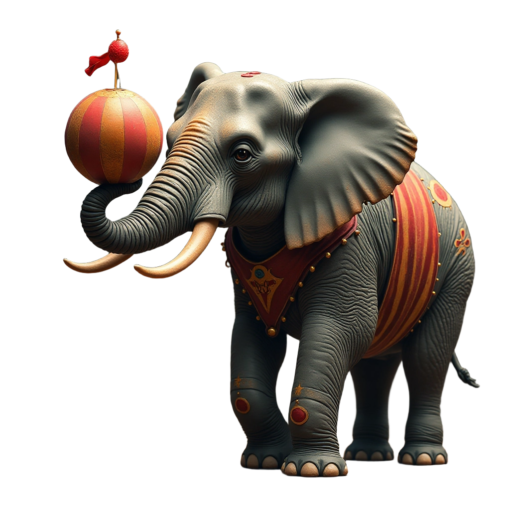 Circus Elephant Balancing Act